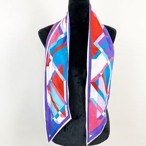 Vintage Scarf White Geometric Vera Nuemann